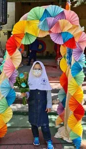 مدرسه بشرا، ورودی  زیبای دانش آموزان  سال  اولی دبستان  دخترانه بشرا منطقه 2