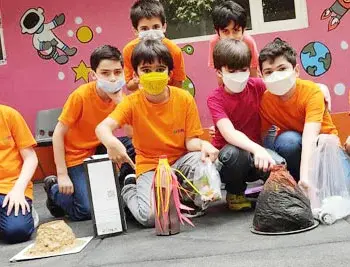 مدرسه سلام یاسین، تصویری از آشنایی با آتش فشان و کاردستی آن